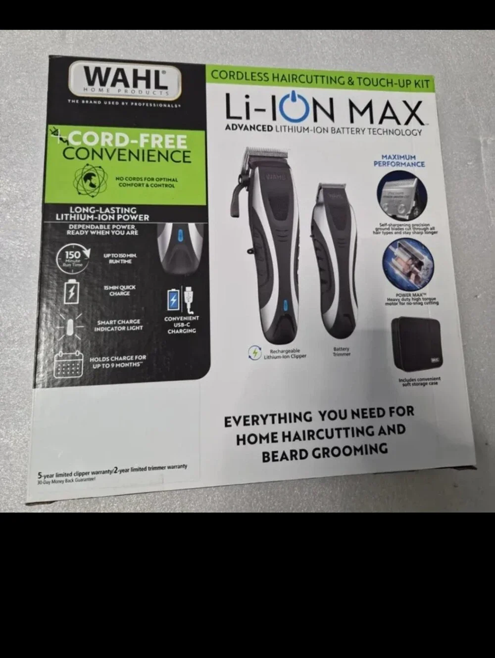 Wahl Li-Ion Max Cordless Haircutting & Touch-Up Kit - Black